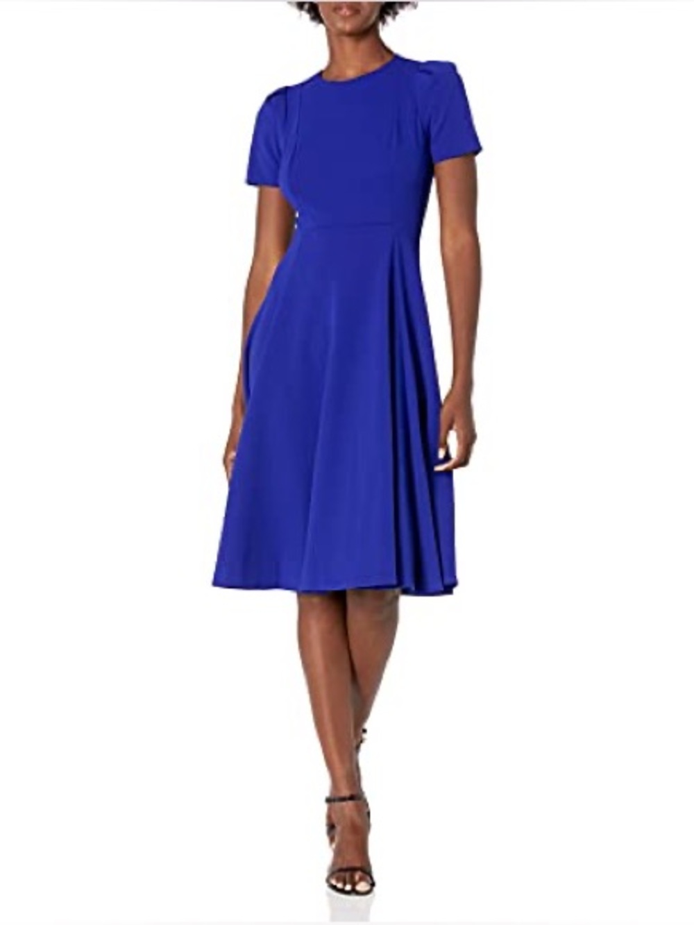 Calvin Klein Royal Blue Midi Length Short Sleeve Dress